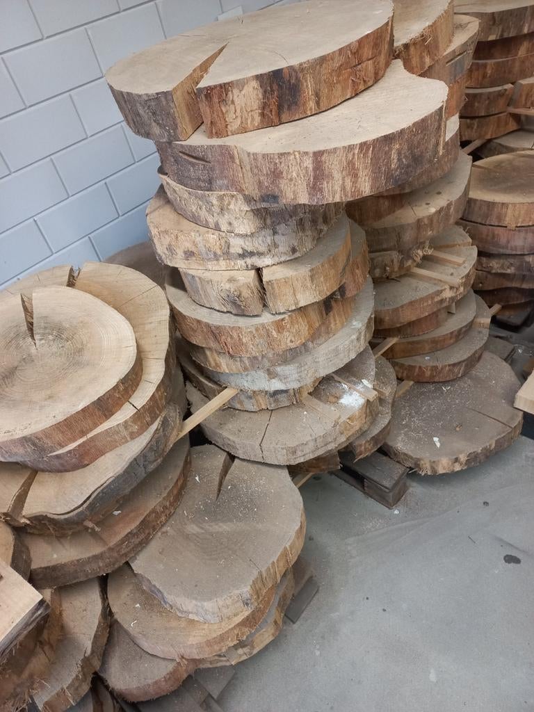 Diverse Eiken Houten Schijven - Decoratie & Knutselhout, Gebruikt, Overige typen, Ophalen of Verzenden, 50 mm of meer