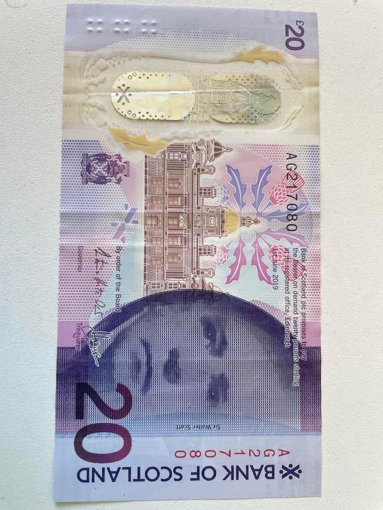 Schots 20 Pond Biljet - Bank of Scotland 2019, Ophalen of Verzenden, Overige landen, Los biljet