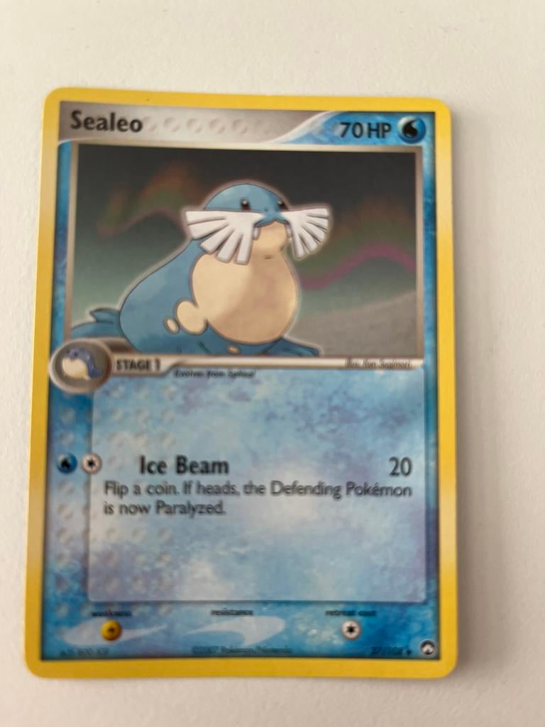 Pokémon Kaart: Sealeo (70 HP) - Ice Beam, Ophalen of Verzenden, Zo goed als nieuw, Losse kaart