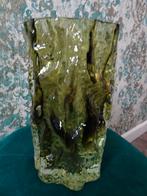 Vintage vaas van kristal met boomschors reliëf (Ingrid Glas), Antiek en Kunst, Ophalen of Verzenden