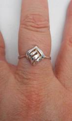Zilveren mooie fantasie ring maat 15.75 nr.1101, Verzenden, Dame, Zilver, Zilver