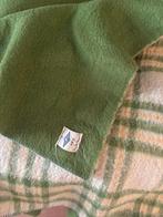 Vintage wollen deken groen geruit, Ophalen of Verzenden, Gebruikt