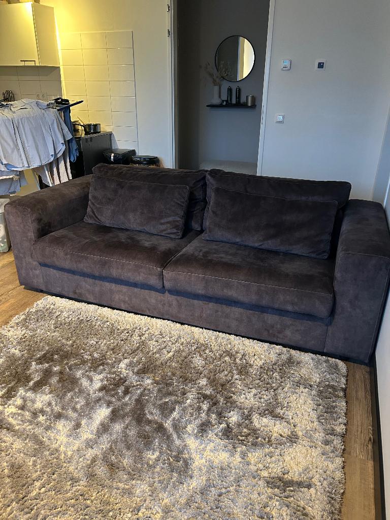 Bank 3-zits velvet, Huis en Inrichting, Banken | Bankstellen, Ophalen, Gebruikt, Driepersoons, 75 tot 100 cm