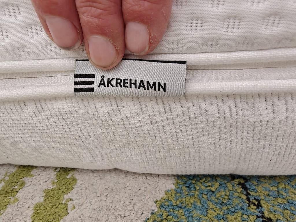 ÅKREHAMN foammatras, middelhard/wit, 160x200 cm, Ophalen, Tweepersoons, Zo goed als nieuw, Matras