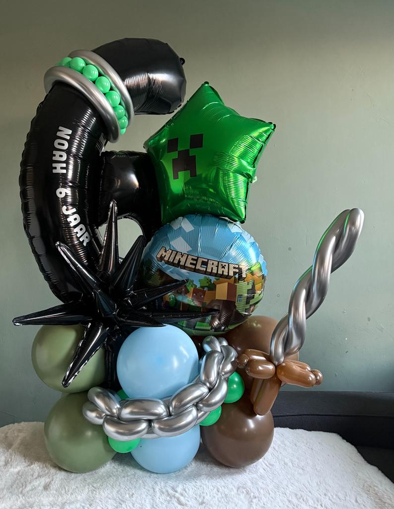 Ballonnen bouqet xl Minecraft, Ophalen of Verzenden, Nieuw, Versiering, Verjaardag
