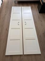 Twee witte Ikea PAX kastdeuren met handgrepen (230x50), Ophalen, Gebruikt, 200 cm of meer, 50 tot 100 cm