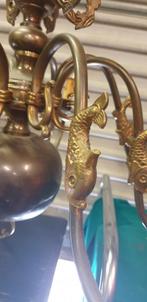 kroonluchter antiek , geheel messing met vissen, Ophalen of Verzenden, 'T Olde Gre-j, Info@toldegrej.nl, Endepoelstraat 20f Didam
