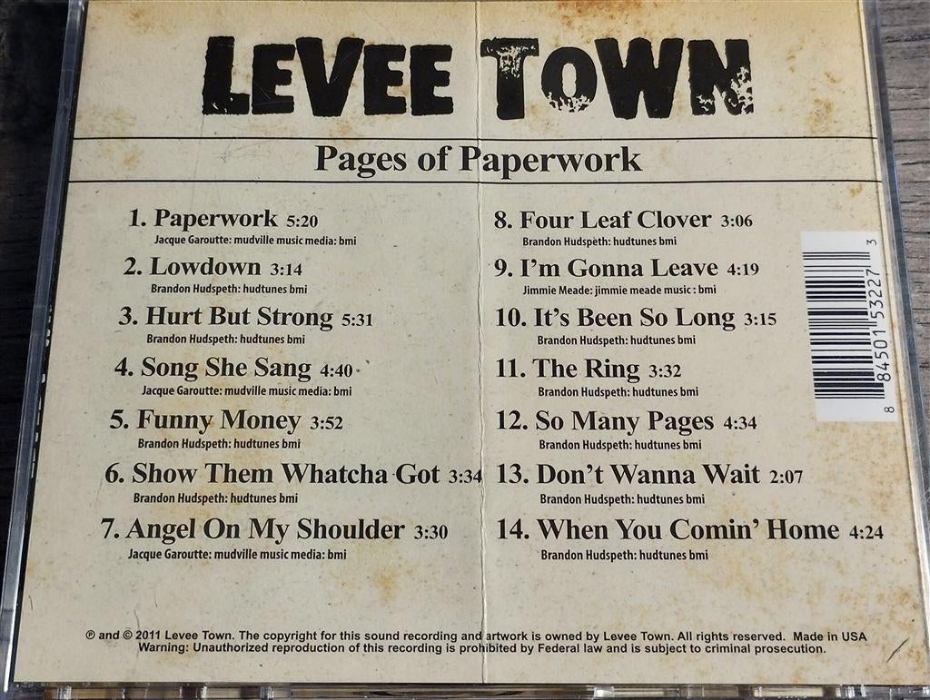 Levee Town ‎– Pages Of Paperwork, Ophalen of Verzenden, Zo goed als nieuw, Poprock