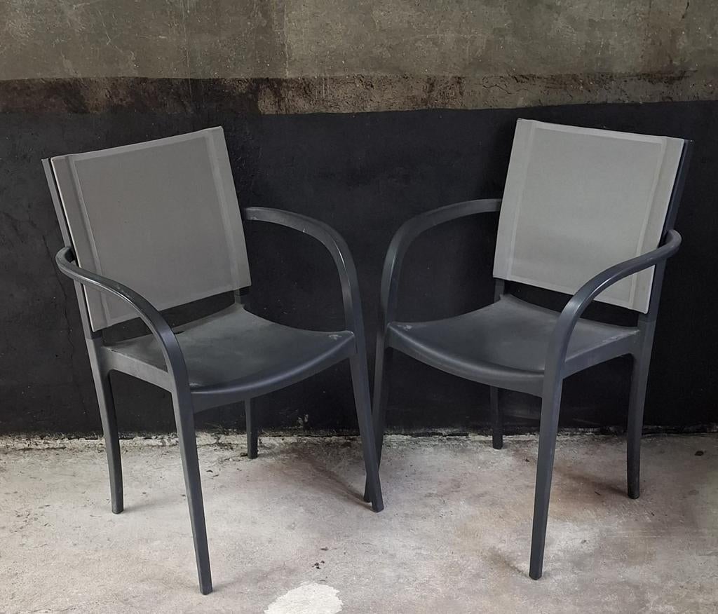 26 Grosfillex terras stoelen horeca cafe terrasstoelen tuin, Kunststof, Zwart, Ophalen of Verzenden, Zo goed als nieuw