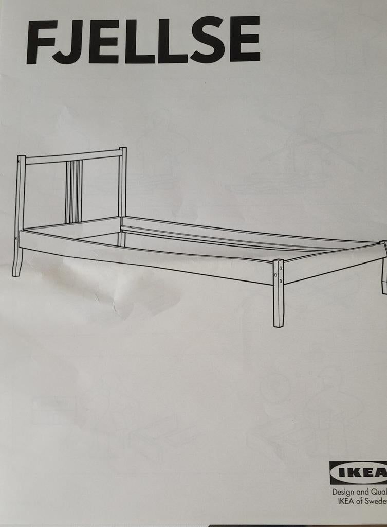 1 persoons bed IKEA Fjellse met lattenbodem, Huis en Inrichting, Slaapkamer | Bedden, Ophalen, Gebruikt, 90 cm, Eenpersoons