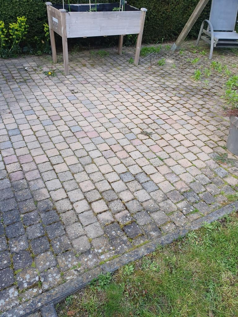 Gratis cobblestones 10x10 cm - 22+ m2, Ophalen, Gebruikt, Klinkers, Natuursteen