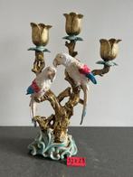 Prachtige kandelaar met papegaaien(37 cm h), Ophalen of Verzenden, Nieuw, Overige materialen, 25 tot 50 cm