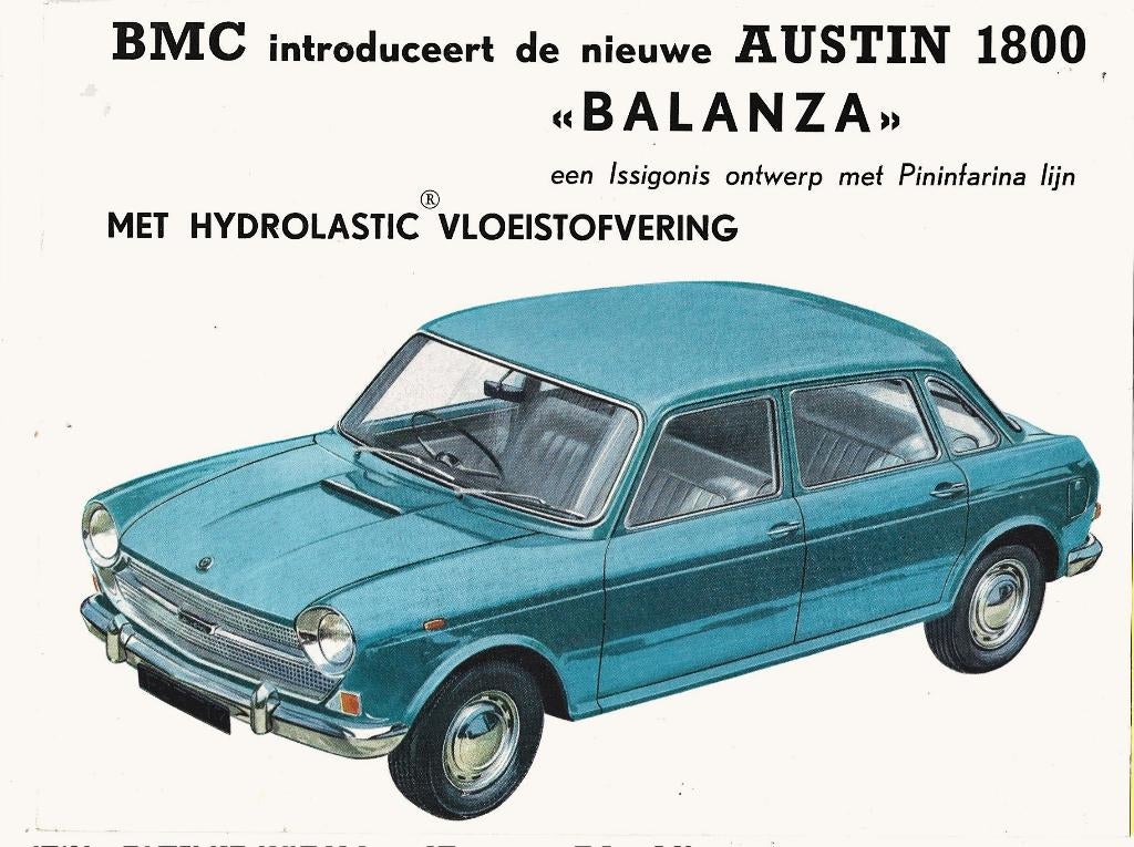 Austin 1800 Balanza BMC Pininfarina folder (AS05) auto, Verzenden, Zo goed als nieuw, Overige merken