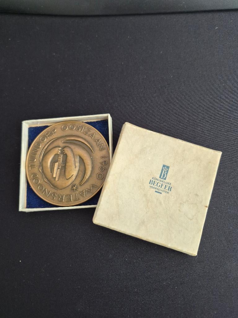 Herinneringspenning Watersnood Tuindorp Oostzaan 1960, Ophalen, Brons, Nederland