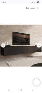 Zwart tv meubel van Meubella, Overige materialen, 150 tot 200 cm, Nieuw, Ophalen of Verzenden