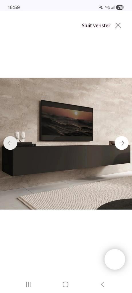 Zwart tv meubel van Meubella, Huis en Inrichting, Kasten | Televisiemeubels, Nieuw, Minder dan 100 cm, 150 tot 200 cm, 25 tot 50 cm