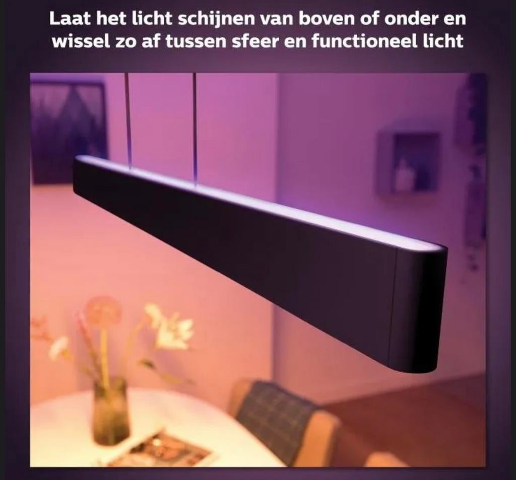 Philips Hue Ensis hanglamp, full RGB gradient., Ophalen, Modern strak, Zo goed als nieuw, Metaal