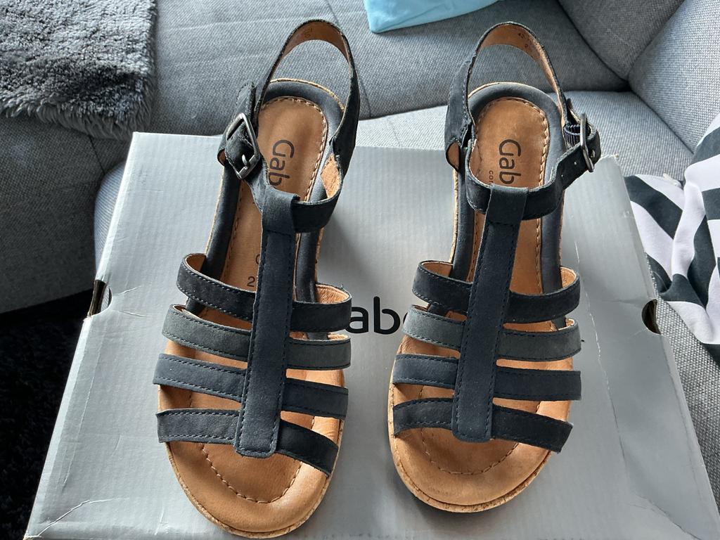 Gabor Comfort Sandalen met Hak - Zwart, Ophalen of Verzenden, Zo goed als nieuw, Zwart, Sandalen of Muiltjes