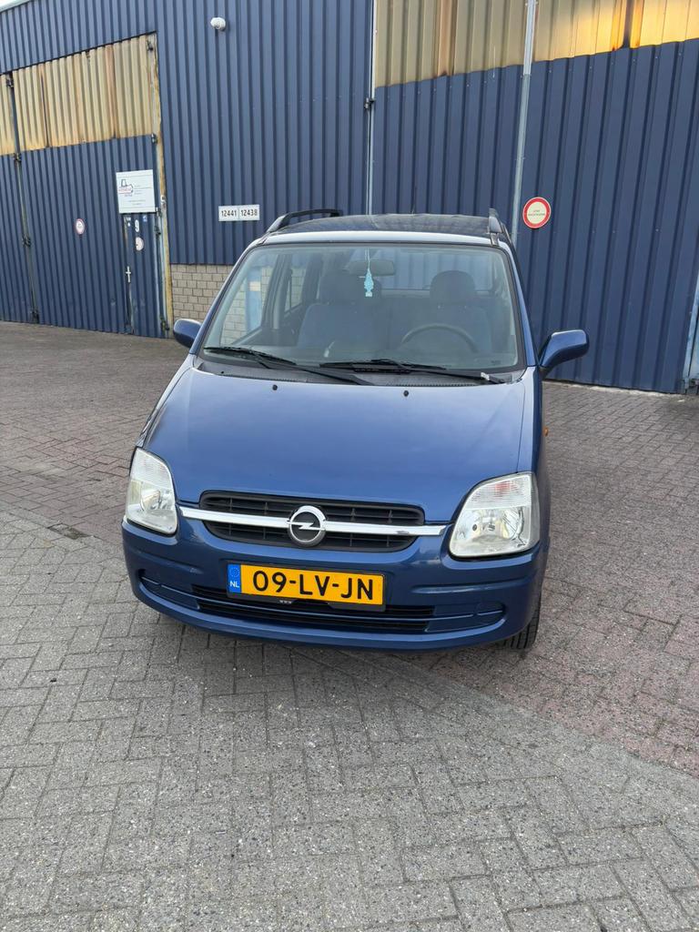 Opel Agila 1.2 16V 2003 BlauwAirco , NIEUWE APK 10-05-2027, Voorwielaandrijving, Stof, Blauw, Origineel Nederlands