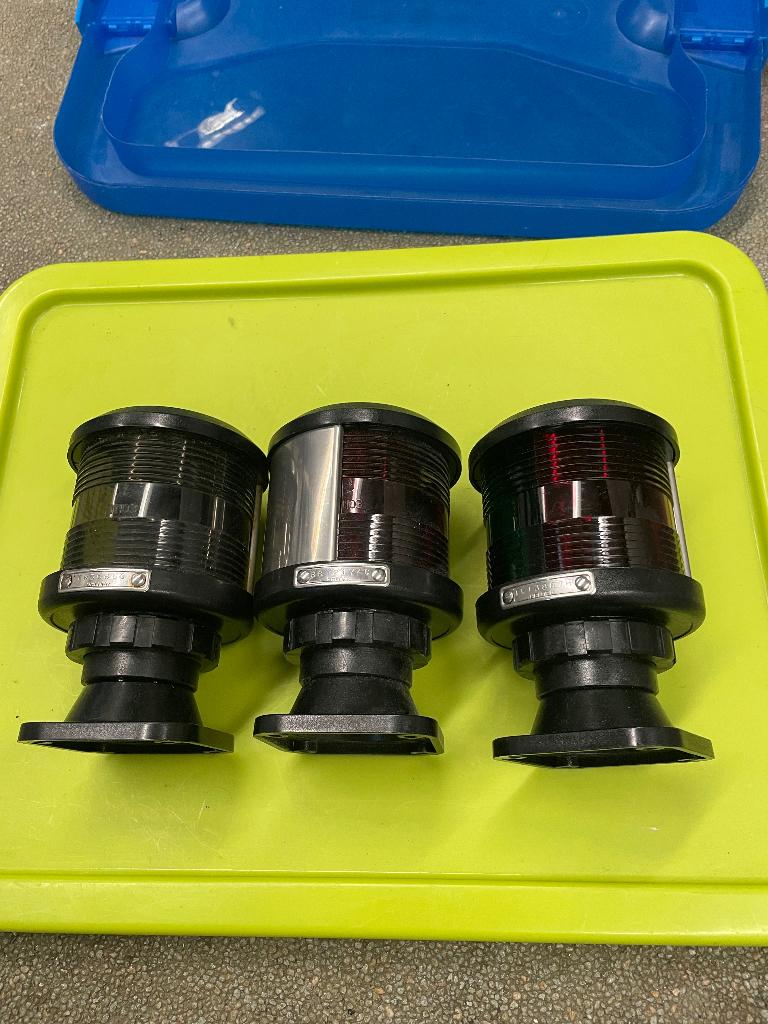 Rood/groen en rode boot verlichting (ankerlicht is verkocht), Ophalen of Verzenden, Gebruikt, Motorboot of Zeilboot, Gebruiksvoorwerp