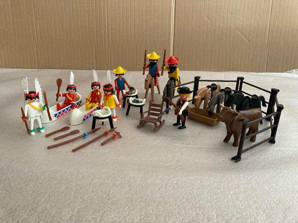 Playmobil cowboys / indianen set(s), Ophalen of Verzenden, Gebruikt, Complete set