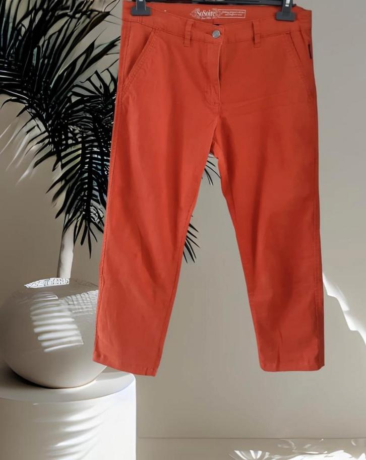 SoSoire roestbruin/ oranje zomer broek mt 42, Kleding | Dames, Broeken en Pantalons, Zo goed als nieuw, Maat 42/44 (L), Oranje