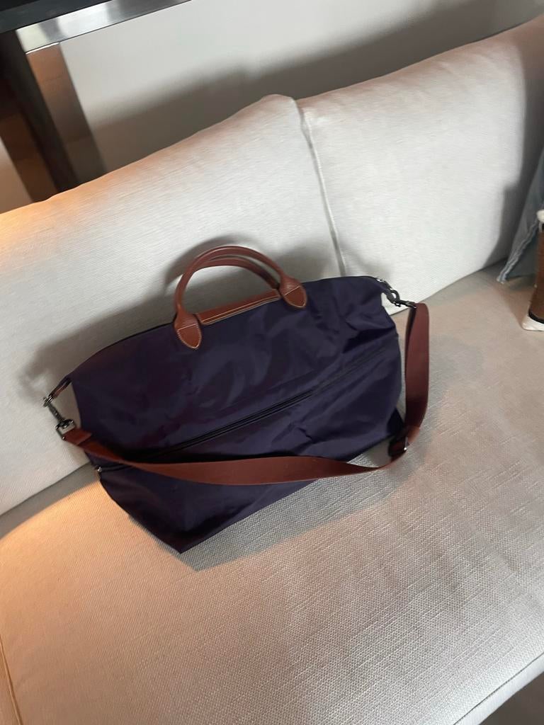 Longchamp Pliage Expandable Duffel Bag Deep Purple ZGAN, Sieraden, Tassen en Uiterlijk, Tassen | Reistassen en Weekendtassen, Ophalen of Verzenden