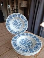 Vintage Myott Melody diepe borden 22cm - Blauw/Wit, Huis en Inrichting, Keuken | Servies, Gebruikt, Keramiek, Ophalen of Verzenden