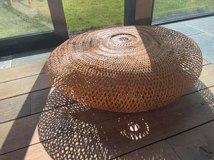 Stijlvolle rotan Hanglamp, Huis en Inrichting, Lampen | Hanglampen, Gebruikt, Minder dan 50 cm, Hout, Ophalen