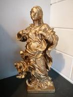 OUD EN ZWAAR 55 CM GROOT GOUDEN BEELD MOOIE STAAT VERKEREND, Ophalen of Verzenden