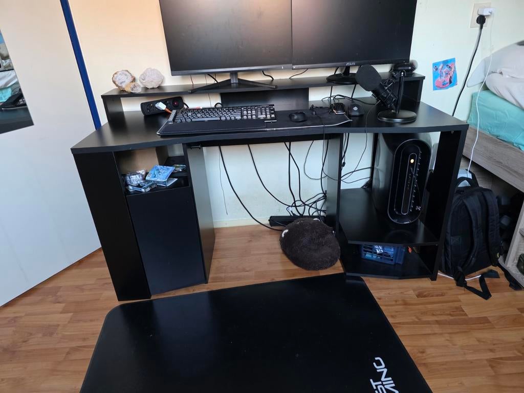 Bureau zwart 152 x 61 x 75 gaming Parisot, Ophalen, Gebruikt