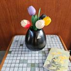 Flora plateel Vaasje Gouda Holland Retro Vintage jr 50 60, Antiek en Kunst, Ophalen of Verzenden