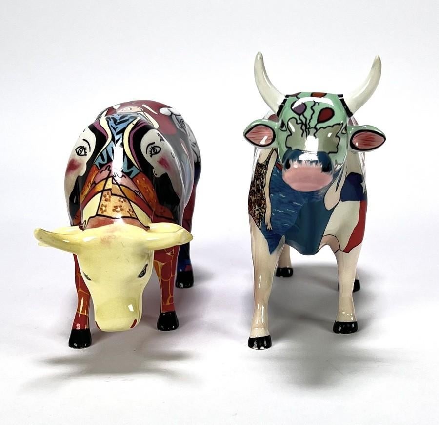 1091. Beeldjes, CowParade - "Picasso Art"&"Fun Seeker", 2005, Antiek en Kunst, Ophalen of Verzenden
