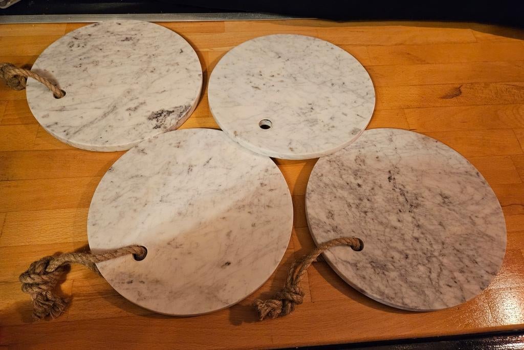 4 marmeren platen/plateaus.  Per stuk 15 euro, Ophalen, Nieuw, Landelijk, Wit