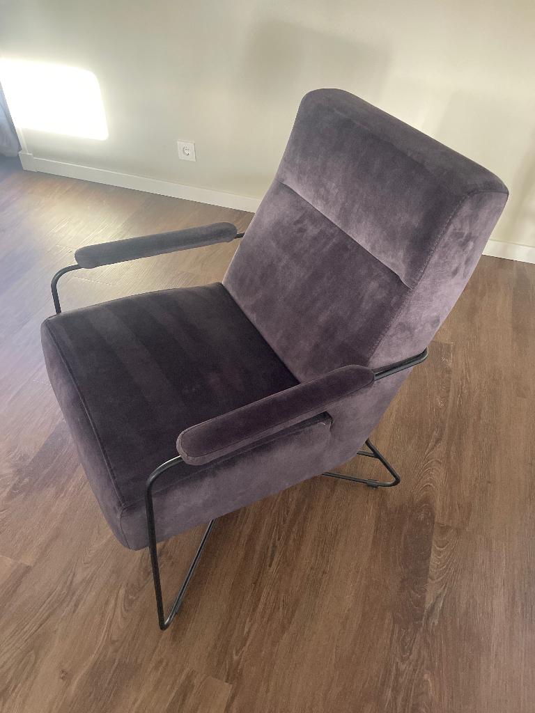 Fauteuil zwart velvet dutch design, Ophalen, 75 tot 100 cm, Zo goed als nieuw, Stof