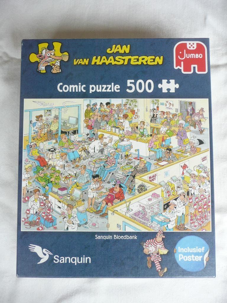 Puzzel Jan van Haasteren, bloedbank, Sanquin, 500 st., nieuw, Ophalen of Verzenden, 500 t/m 1500 stukjes, Nieuw