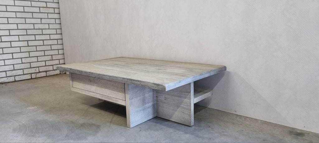 Salontafel met klep en poefvak, Ophalen, Modern, Minder dan 50 cm, Rechthoekig