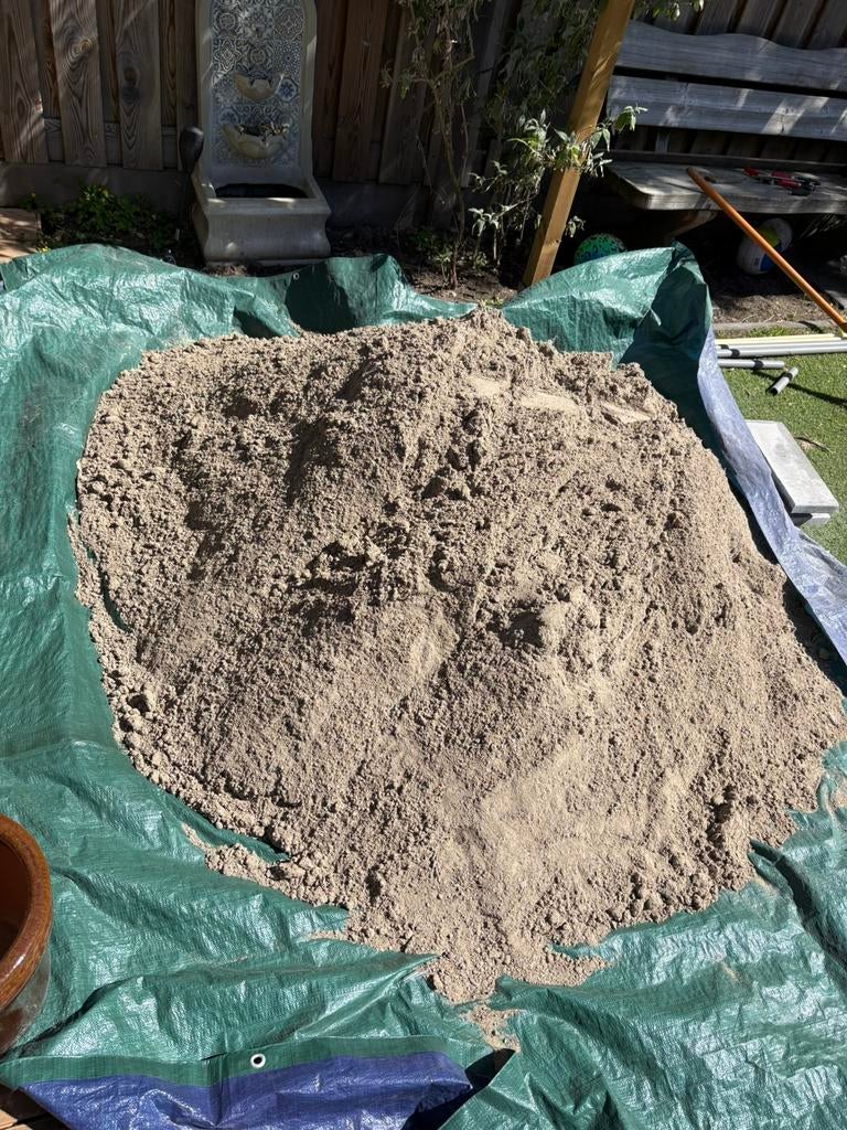 Ophoogzand/ geel zand / 1kuub, Tuin en Terras, Zand, Ophalen of Verzenden, Zo goed als nieuw, Ophoogzand