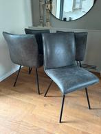 4 stuks antraciet grijze stoelen microleder, Ophalen, Zo goed als nieuw, Grijs, Vier