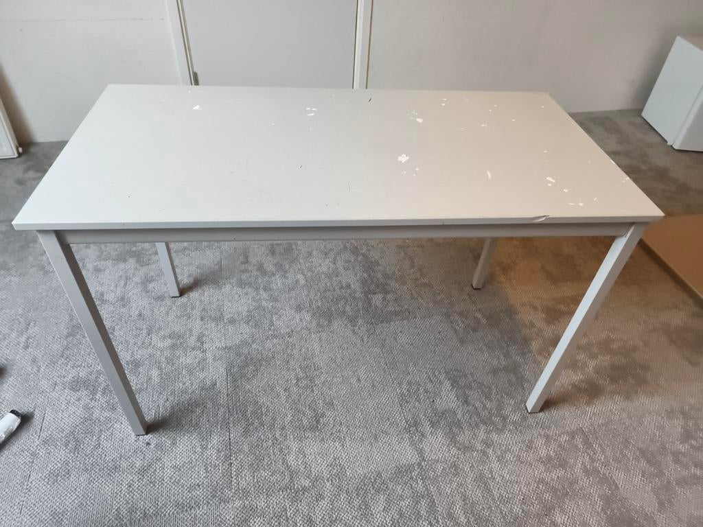Witte tafel 120x60 cm - Ideaal voor kleine ruimtes, Ophalen, Gebruikt, 100 tot 150 cm, 50 tot 100 cm