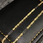 14 karaats gouden koningsketting met onyx stenen, Sieraden, Tassen en Uiterlijk, Kettingen, Ophalen of Verzenden, Zo goed als nieuw