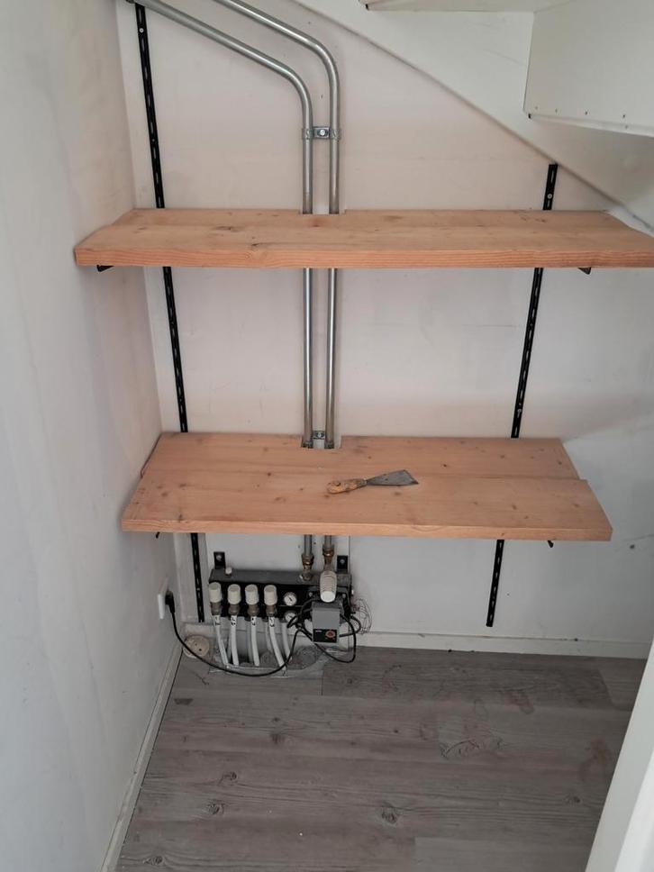 Wandplanken met dragers en rails, Huis en Inrichting, Woonaccessoires | Wandplanken en Boekenplanken, Gebruikt, Ophalen