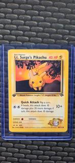 Lt. Surge's Pikachu Base Set 1st Edition Pokémon Kaart, Ophalen of Verzenden, Zo goed als nieuw