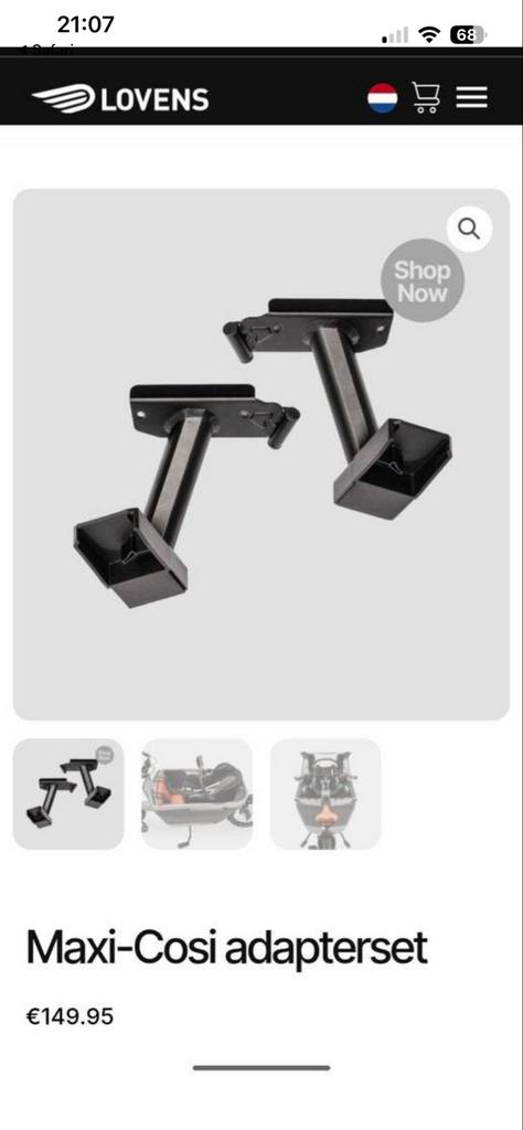 Maxi-Cosi adapterset lovens bakfiets, Fietsen en Brommers, Fietsen | Bakfietsen, Ophalen of Verzenden, Zo goed als nieuw, 1 kind
