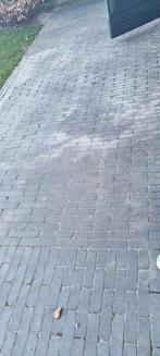 Zwart/antraciet gebakken waaltjes 20m² met halve stenen, Tuin en Terras, Gebruikt, Keramiek, Klinkers, Ophalen of Verzenden