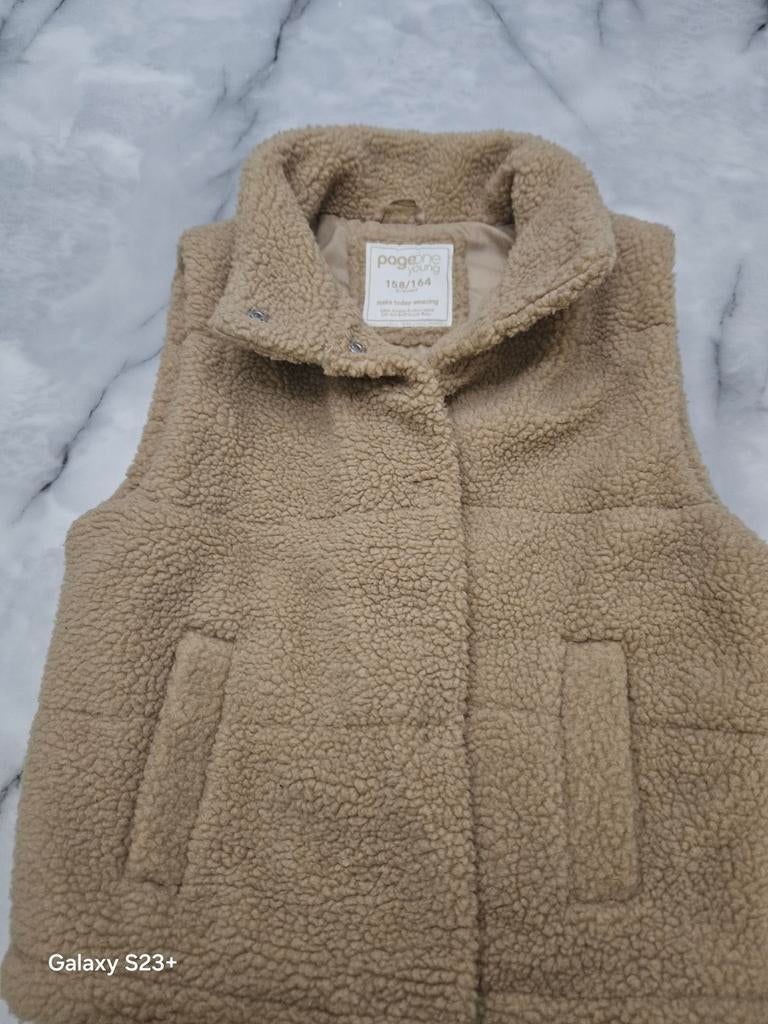 Page One Young Teddy Gilet Maat 158/164, Beige, Maat 42/44 (L), Ophalen of Verzenden, Zo goed als nieuw
