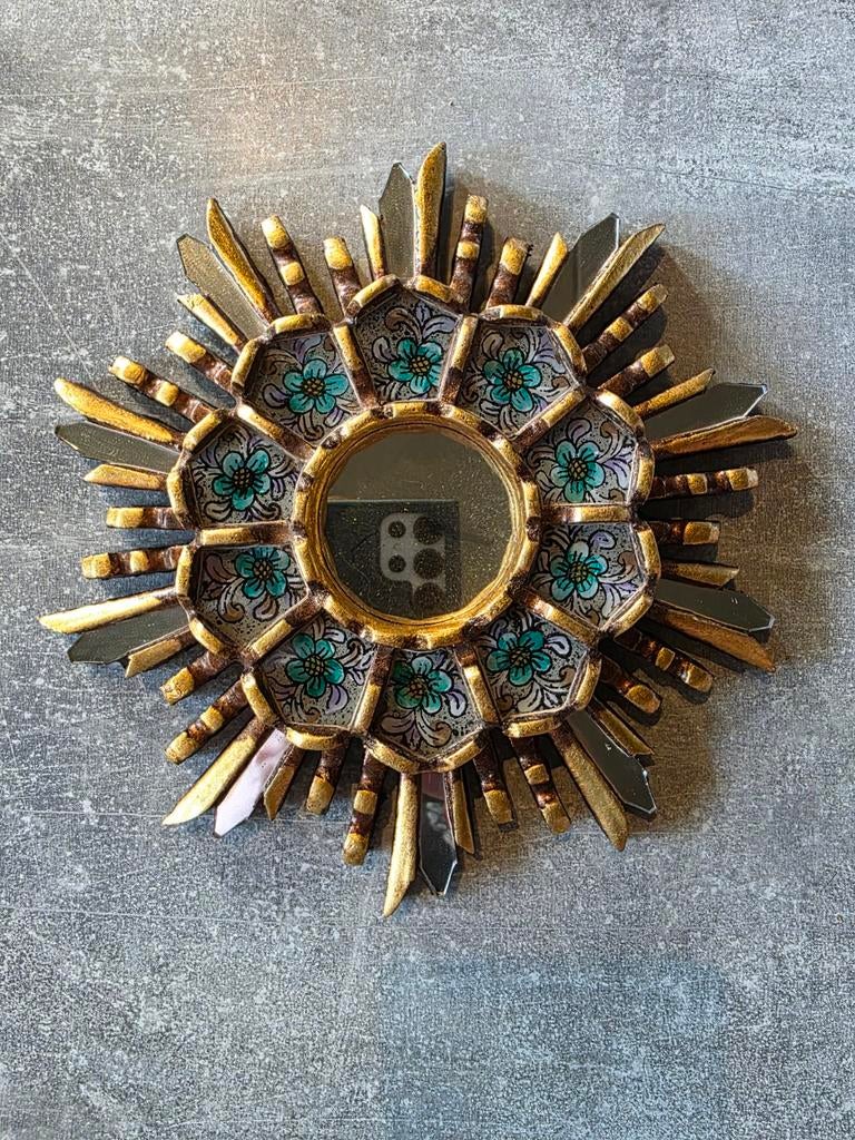 Peruaanse wand spiegel nieuw  handgemaakt in Peru 

+/- 20cm, Huis en Inrichting, Minder dan 50 cm, Nieuw, Ophalen of Verzenden