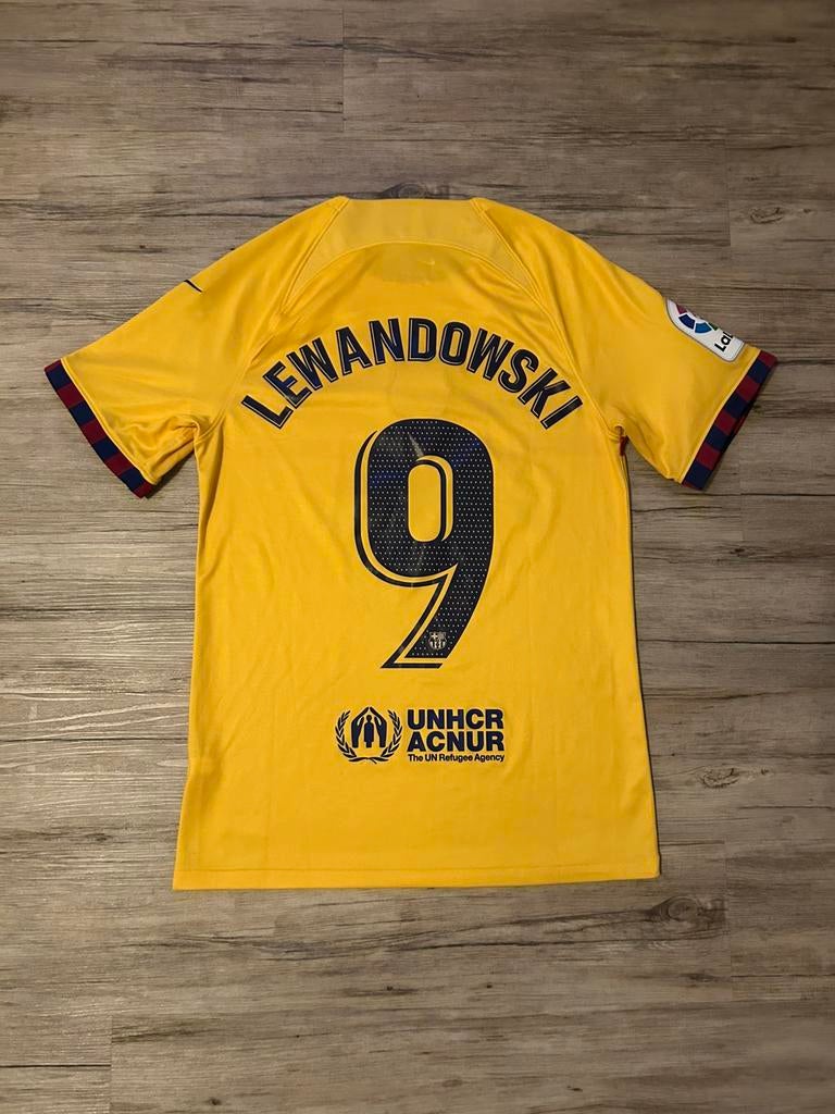 Origineel FC Barcelona 4e Shirt 22/23 Lewandowski 9 - Maat S, Kleding | Heren, Ophalen of Verzenden, Zo goed als nieuw, Maat 46 (S) of kleiner