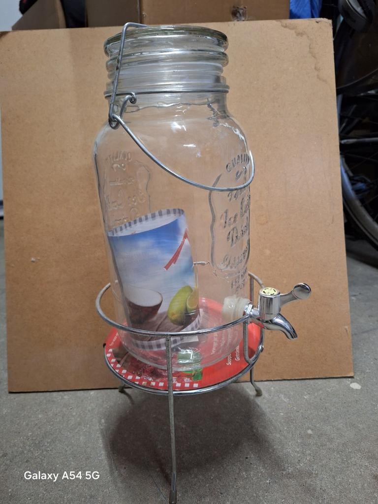 Limonadekan met houder - 3-5L drankdispenser, Ophalen of Verzenden, Nieuw