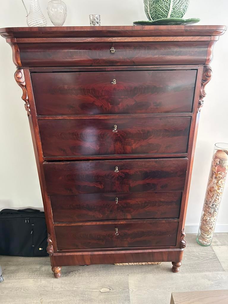 Antieke ladenkast met 6 lades, Antiek en Kunst, Ophalen